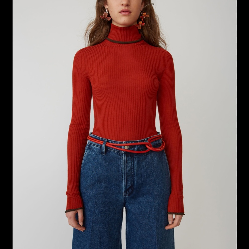 Acne Studio Fitted Turtleneck Brick Red - Picture 1 of 3